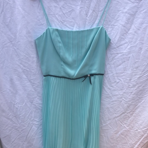 Tiffany blue pleated skirt ABS dress - Picture 1 of 6